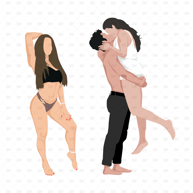 Beach People Set (33 Vectors and PNGs)