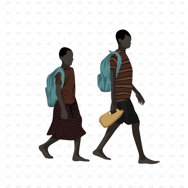 vector african school kids png