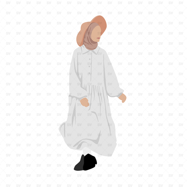 Vector Modern Muslim Women (18 Figures)