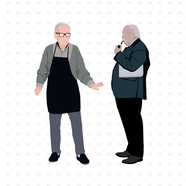  Flat Vector Elderly People 