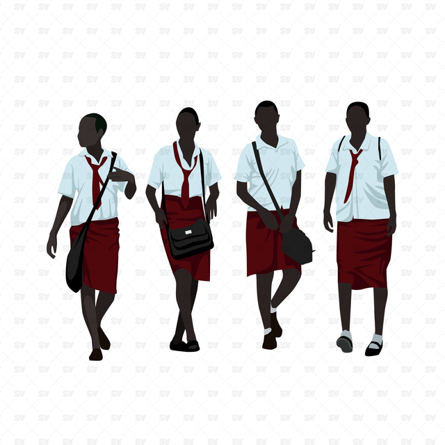 vector african school kids png