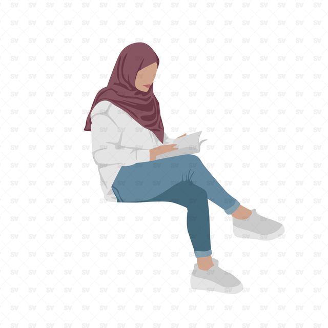 Vector Modern Muslim Women (18 Figures)