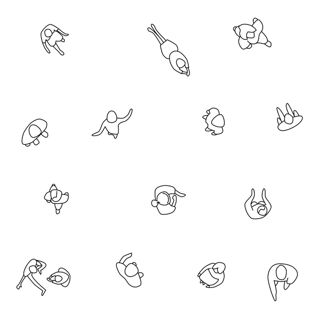 Top View Vector Characters Set (15 Vectors)-Vectors-Studio Alternativi