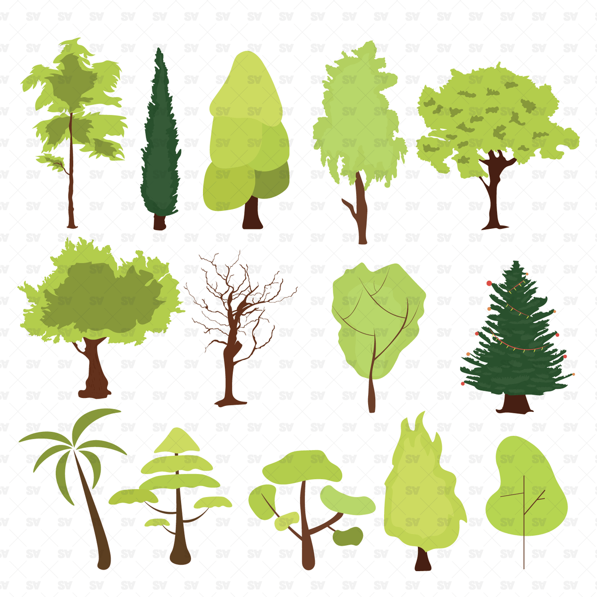 Vector Trees - 14 Illustrations Pack – Studio Alternativi