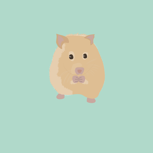 flat vector hamster