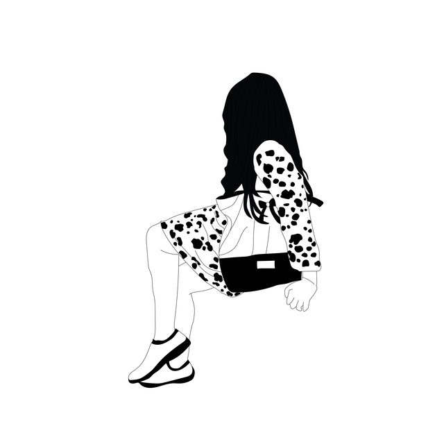 woman sitting vector