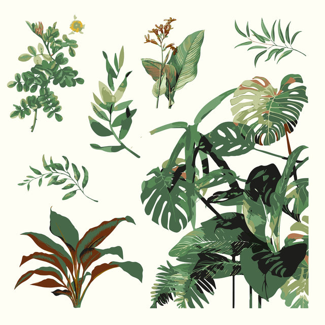 vector retro plants 