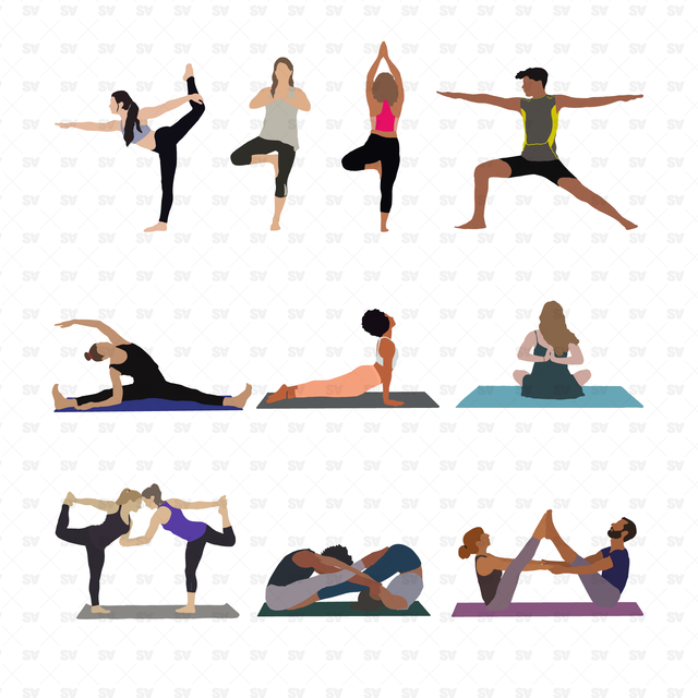 yoga poses vector png