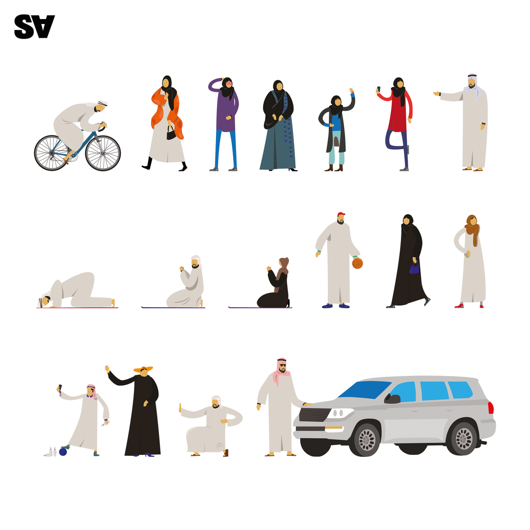 Emirati/UAE Vector People Set: 18 Characters – Studio Alternativi