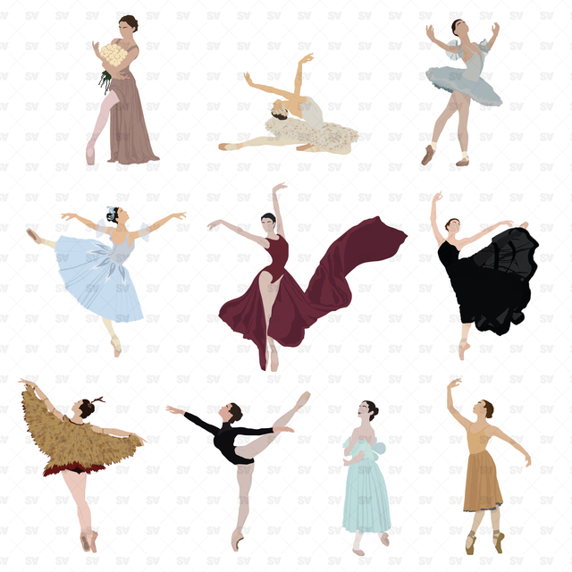 vector ballet dancers