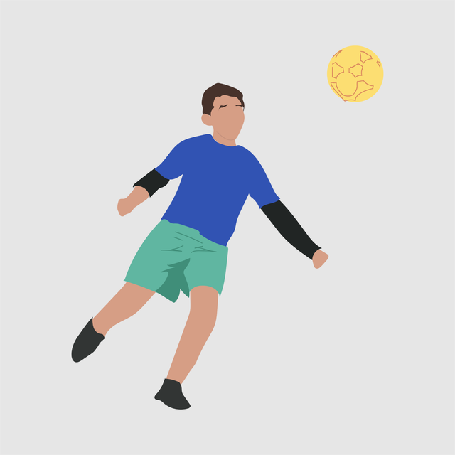 kid playing football soccer flat vector illustration