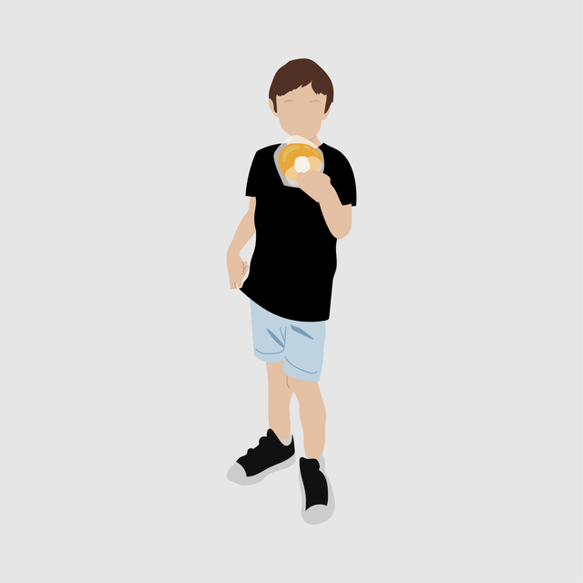 kid child eating flat vector illustration
