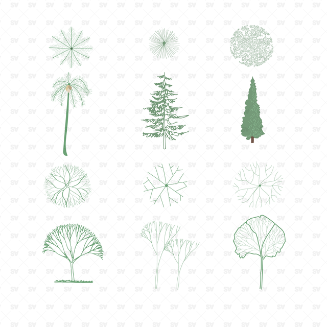 flat vector trees