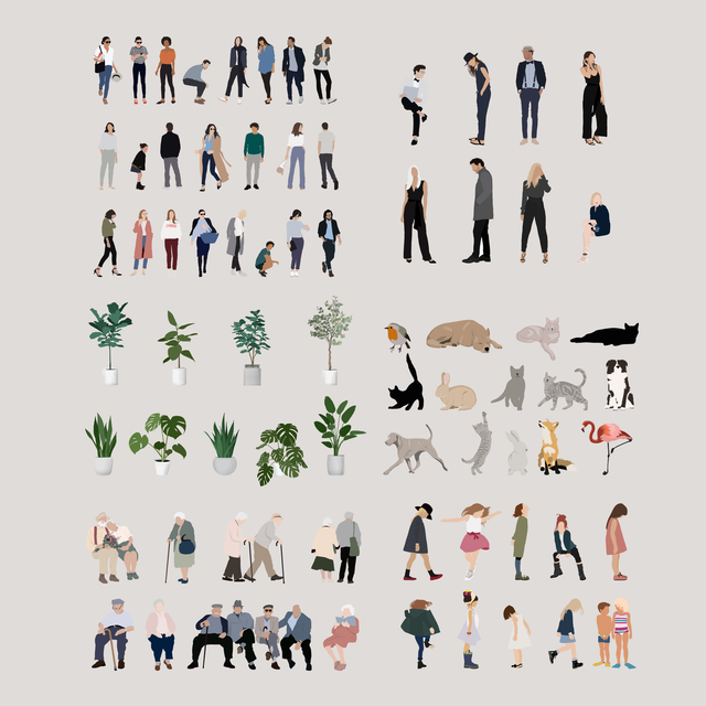 Mega Mixed Pack: People, Animals and Plants-Vectors-Studio Alternativi