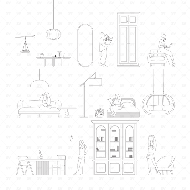 architecture furniture vector 