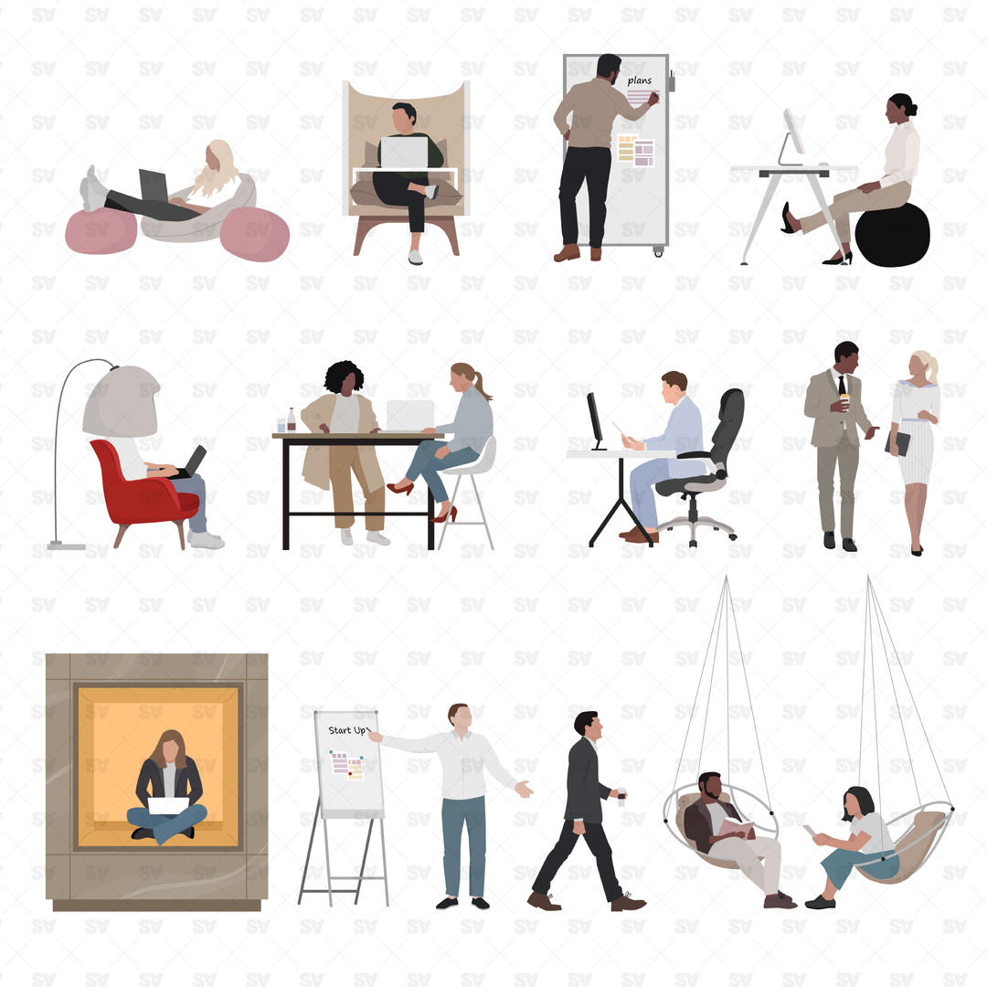 Flat Vector People for Office Use - 12 Pack – Studio Alternativi