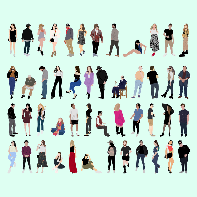 flat vector people free human scales