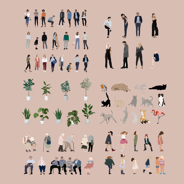 Mega Mixed Pack: People, Animals and Plants-Vectors-Studio Alternativi