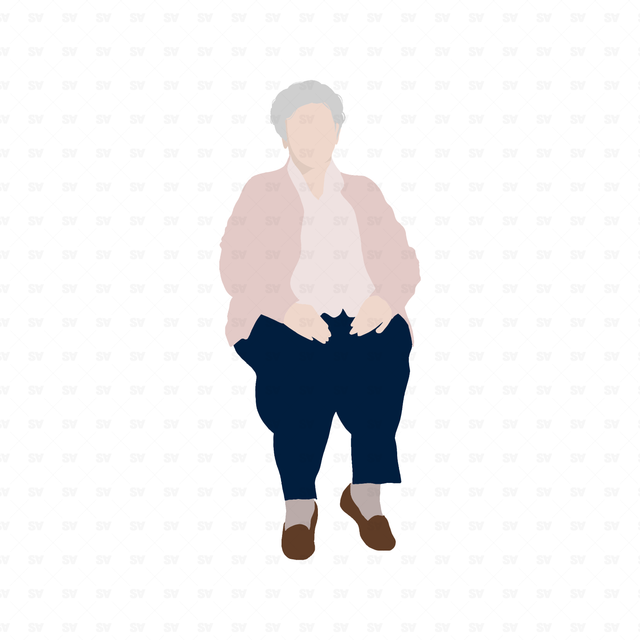 flat vector old woman