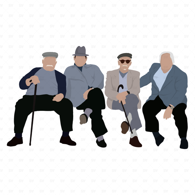 flat vector old people 