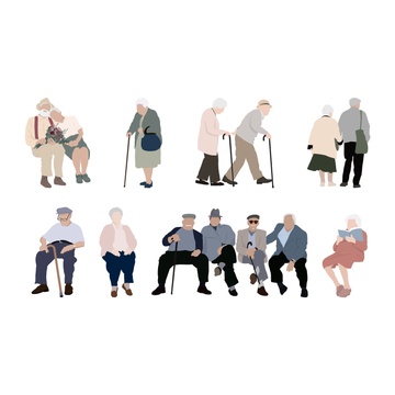 Vector Flat Elderly illustration | AI EPS PNG | Studio Alternativi