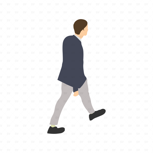 flat vector man walking
