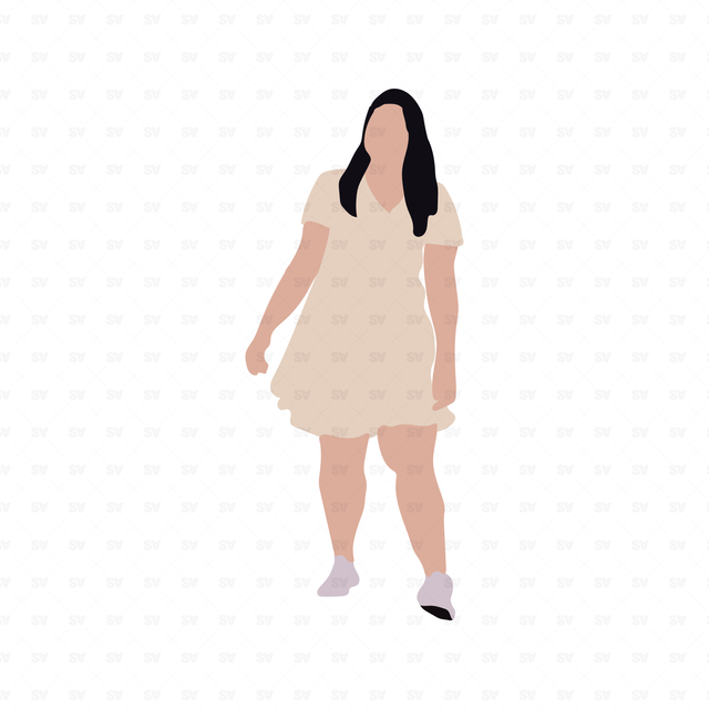 flat vector woman fat