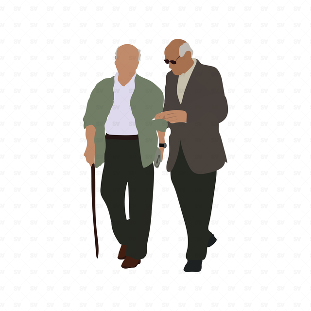 flat vector elderly people 